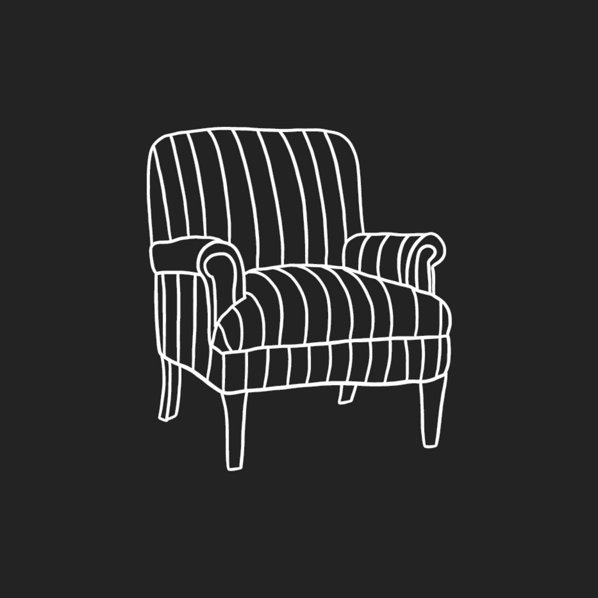 Image of a drawing of an arm chair.