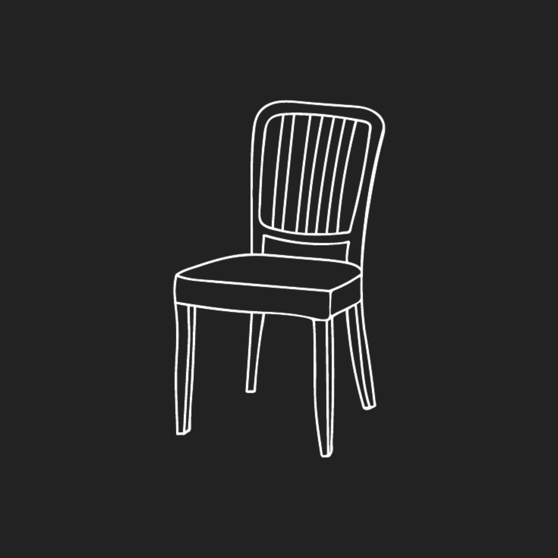 Image of a drawing of a dining table chair.
